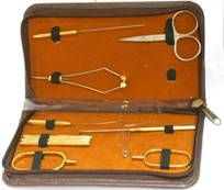 Набор инструментов для вязания мушек в чехле кож.зам. (Waretford)